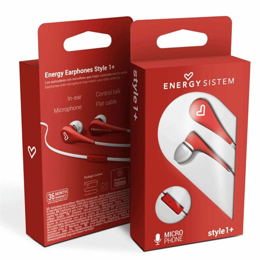 Auriculares com microfone Energy Sistem Style 1 - Vermelho