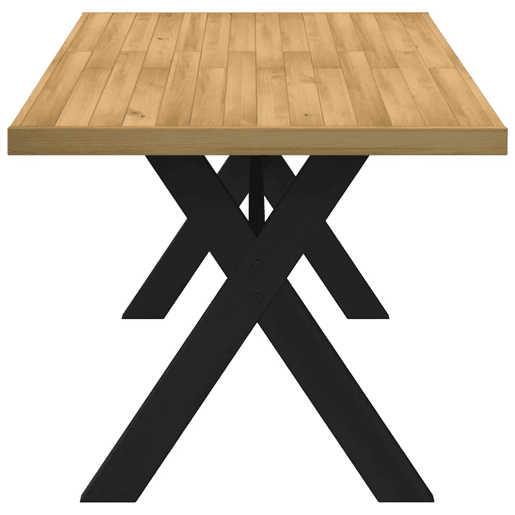 vidaXL Mesa de jantar NOAIN Pernas em forma X 160x90x75cm pinho maciço