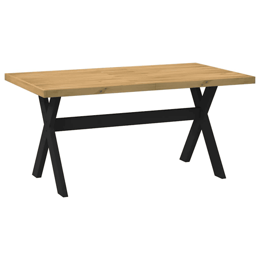 vidaXL Mesa de jantar NOAIN Pernas em forma X 160x90x75cm pinho maciço