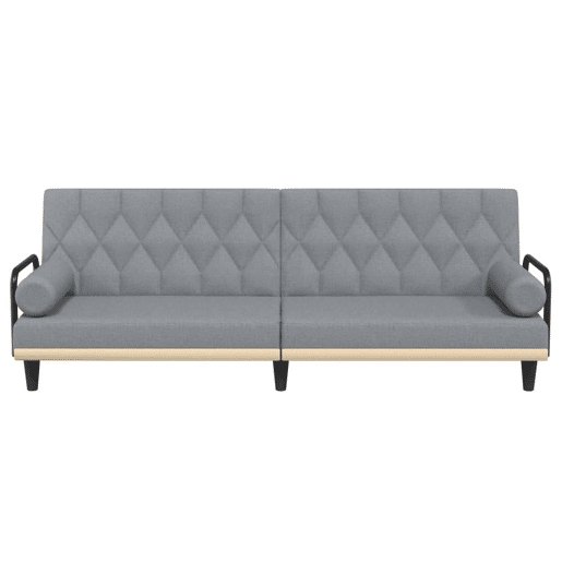 vidaXL Sofá-cama com apoio de braços tecido cinzento-claro vidaXL Sofá-cama com apoio de braços tecido cinzento-claro