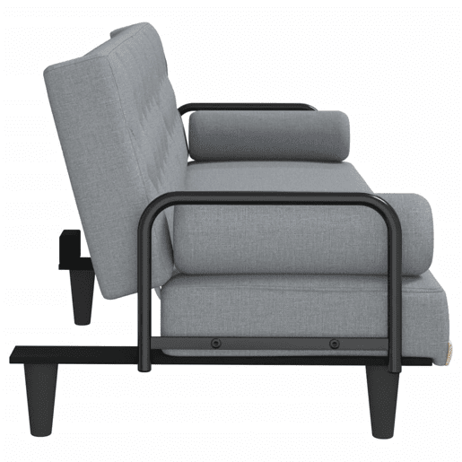 vidaXL Sofá-cama com apoio de braços tecido cinzento-claro vidaXL Sofá-cama com apoio de braços tecido cinzento-claro