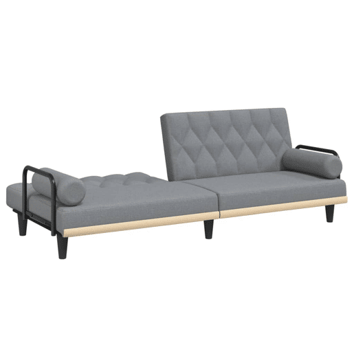 vidaXL Sofá-cama com apoio de braços tecido cinzento-claro vidaXL Sofá-cama com apoio de braços tecido cinzento-claro