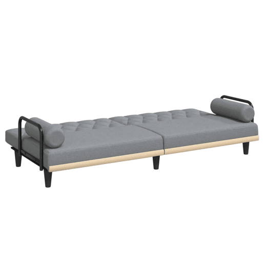 vidaXL Sofá-cama com apoio de braços tecido cinzento-claro vidaXL Sofá-cama com apoio de braços tecido cinzento-claro