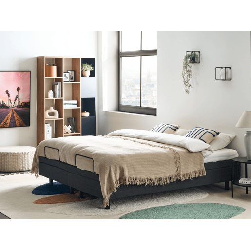 Cama ajustável sem cabeceira Tecido DUKE 160 x 200 cm Cinzento escuro
