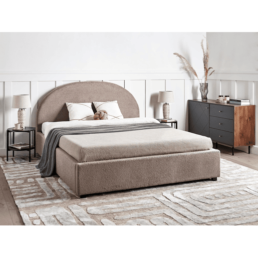 Cama baú Bouclé VAUCLUSE 160 x 200 cm Taupe