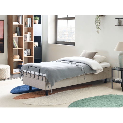 Cama ajustável sem cabeceira Tecido DUKE 80 x 200 cm Creme