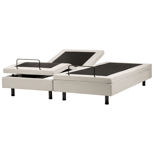 Cama ajustável sem cabeceira Tecido DUKE II 180 x 200 cm Creme claro