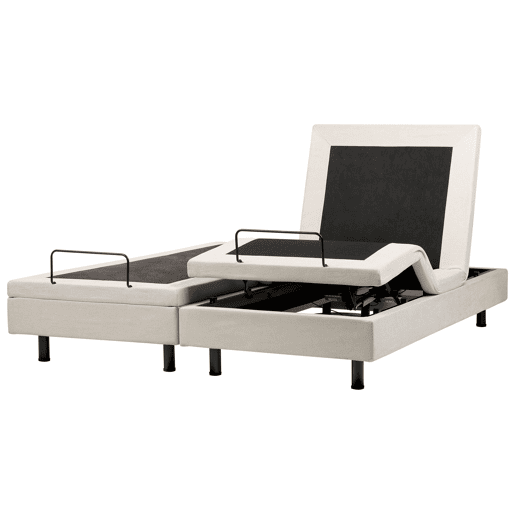 Cama ajustável sem cabeceira Tecido DUKE II 180 x 200 cm Creme claro