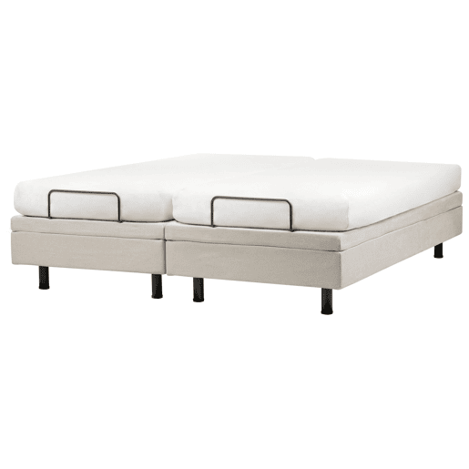 Cama ajustável sem cabeceira Tecido DUKE II 180 x 200 cm Creme claro