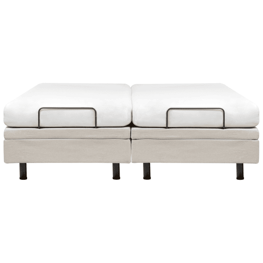 Cama ajustável sem cabeceira Tecido DUKE II 180 x 200 cm Creme claro