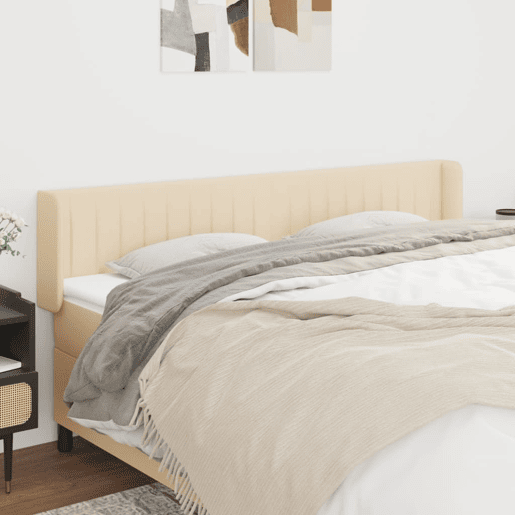 vidaXL Cabeceira de cama c abas tecido 203x16x7888 cm creme vidaXL Cabeceira de cama c abas tecido 203x16x7888 cm creme