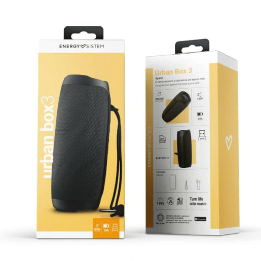 Altifalante Bluetooth Portátil Energy Sistem Urban Box 3 Preto 16 W