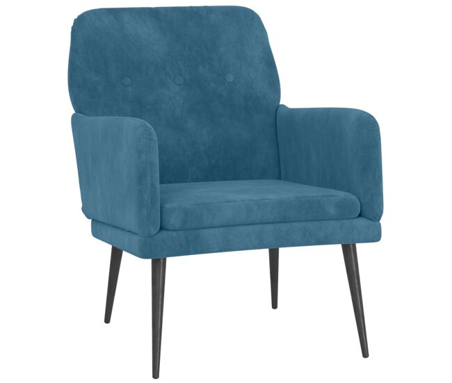 Vidaxl sillón de terciopelo azul 62x79x79 cm