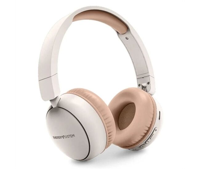 Auriculares de diadema bluetooth energy sistem radiocolor crema