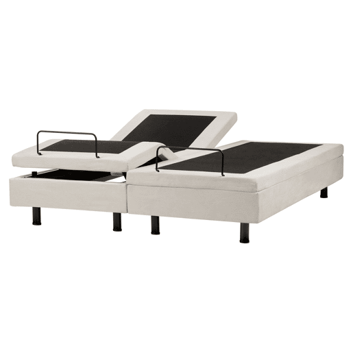 Cama ajustável sem cabeceira Tecido DUKE II 160 x 200 cm Creme claro