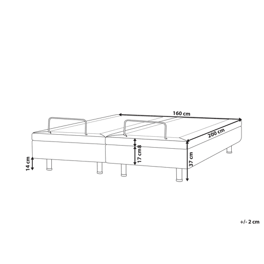 Cama ajustável sem cabeceira Tecido DUKE II 160 x 200 cm Creme claro