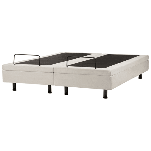 Cama ajustável sem cabeceira Tecido DUKE II 160 x 200 cm Creme claro