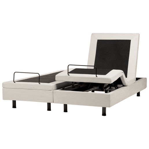 Cama ajustável sem cabeceira Tecido DUKE II 160 x 200 cm Creme claro
