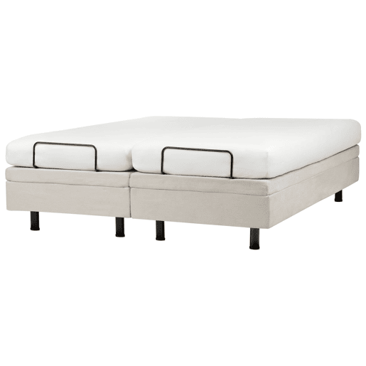 Cama ajustável sem cabeceira Tecido DUKE II 160 x 200 cm Creme claro