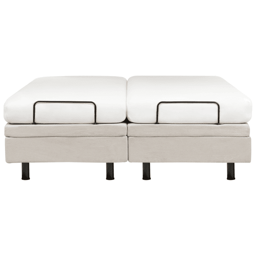 Cama ajustável sem cabeceira Tecido DUKE II 160 x 200 cm Creme claro