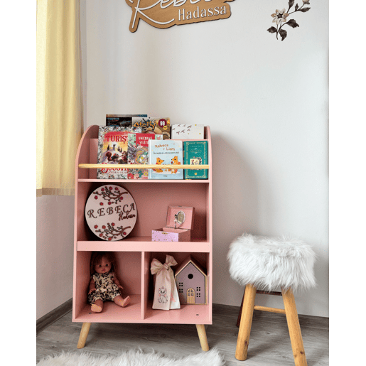 Estante com 3 prateleiras LILOET 102 cm Rosa pastel Estante com 3 prateleiras LILOET 102 cm Rosa pastel