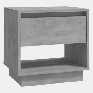 vidaXL Mesa de cabeceira 45x34x44cm derivados madeira cinzento cimento