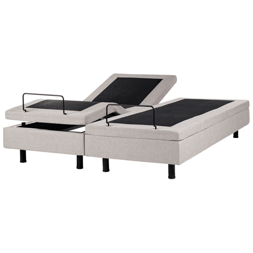 Cama ajustável sem cabeceira Tecido DUKE 160 x 200 cm Creme