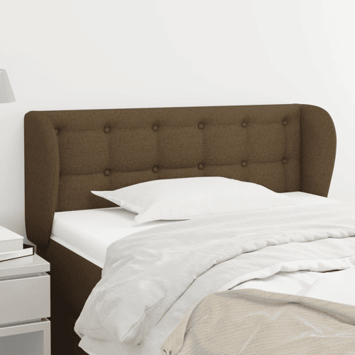 vidaXL Cabeceira de cama c abas tecido 93x23x7888 cm castanho-escuro vidaXL Cabeceira de cama c abas tecido 93x23x7888 cm castanho-escuro