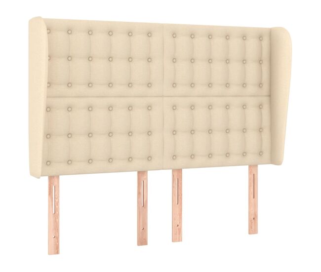 Vidaxl cabecero con orejas de tela color crema 147x23x118/128 cm