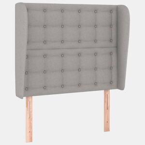 vidaXL Cabeceira de cama c abas tecido 93x23x118128cm cinzento-claro