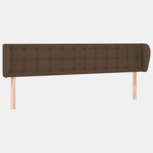 vidaXL Cabeceira de cama c abas tecido 203x23x7888cm castanho-escuro