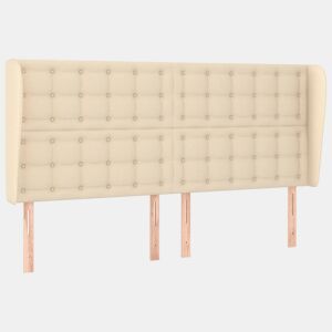 vidaXL Cabeceira de cama c abas tecido 183x23x118128 cm creme
