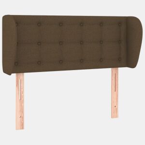 vidaXL Cabeceira de cama c abas tecido 83x23x7888cm castanho-escuro