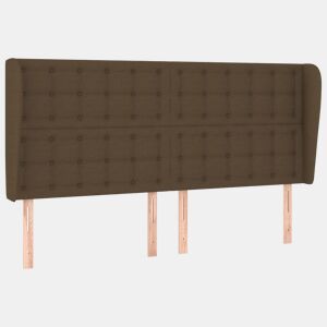 vidaXL Cabeceira cama c abas tecido 203x23x118128 cm castanho-escuro