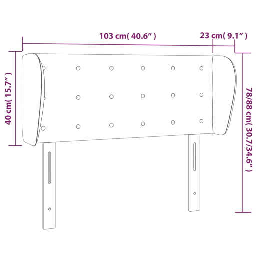 vidaXL Cabeceira de cama c abas tecido 103x23x7888cm castanho-escuro