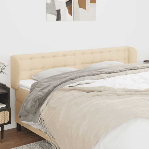vidaXL Cabeceira de cama c abas tecido 183x23x7888 cm creme