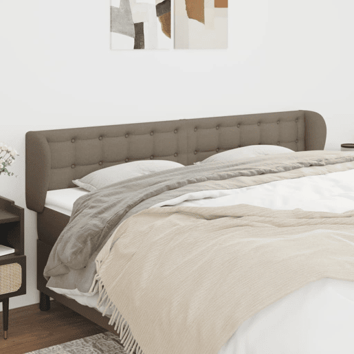 vidaXL Cabeceira cama abas tecido 183x23x7888 cm cinzento-acastanhado vidaXL Cabeceira cama abas tecido 183x23x7888 cm cinzento-acastanhado
