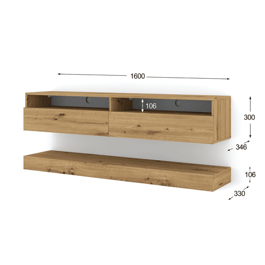 Parede TV 2 portas 160 cm Vega Madeira