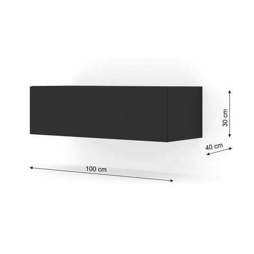 Móvel TV de parede com 1 porta 100 cm Bali Preto