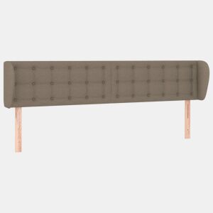 vidaXL Cabeceira cama abas tecido 203x23x7888 cm cinzento-acastanhado