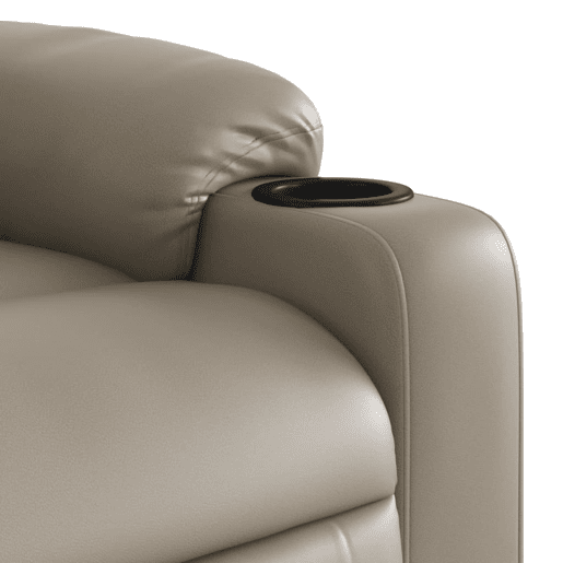vidaXL Poltrona reclinável elevatória elétrica couro artif. cappuccino