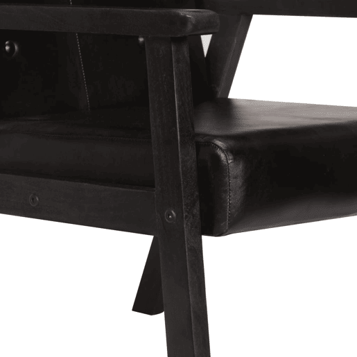 vidaXL Poltrona em couro genuíno preto