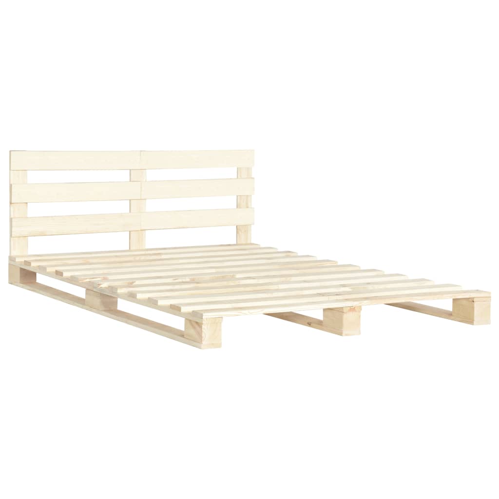 estructura de cama de pales madera maciza de pino 200x200 cm