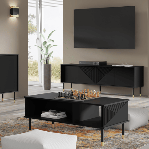 Mesa de centro de 110 cm Aglaé Preto