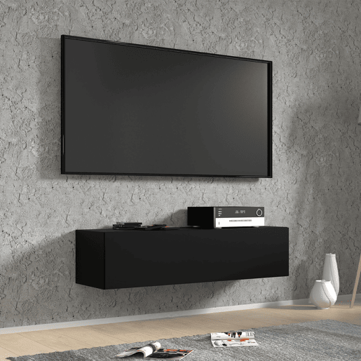 Móvel TV de parede com 1 porta 120 cm Bali Preto