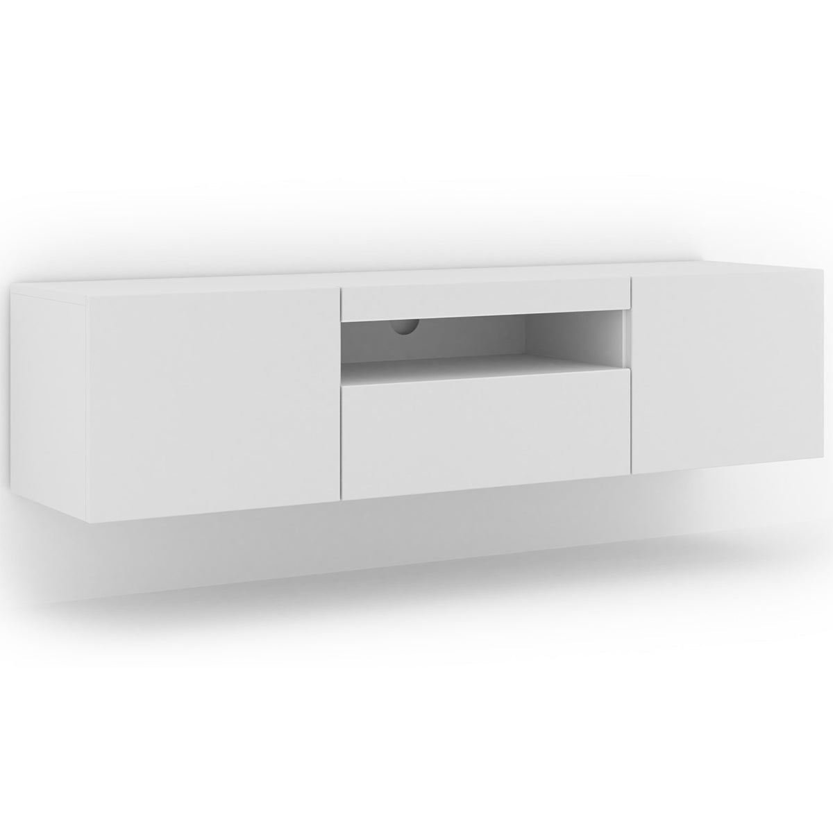 mueble tv de pared 3 puertas 150 cm aurus blanco