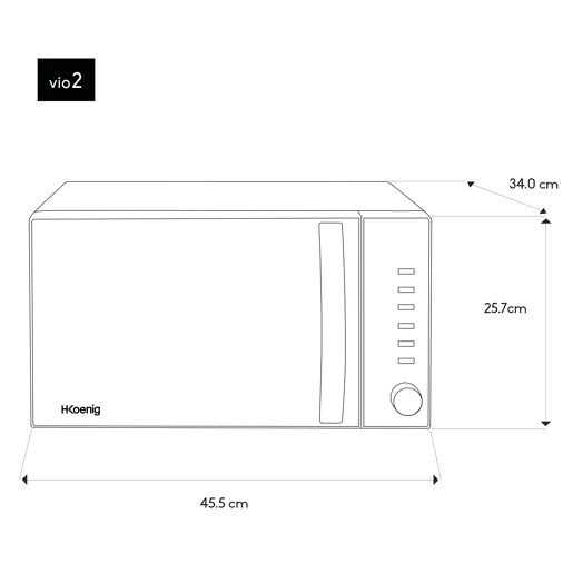 Forno micro-ondas não grelhador Vio2 H.koenig