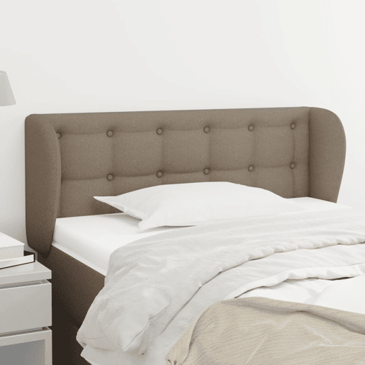 vidaXL Cabeceira cama abas tecido 103x23x7888 cm cinzento-acastanhado