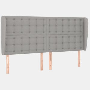 vidaXL Cabeceira cama c abas tecido 163x23x118128 cm cinzento-claro
