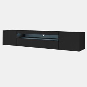 Móvel TV mural 3 portas 200 cm LED Aurus Preto